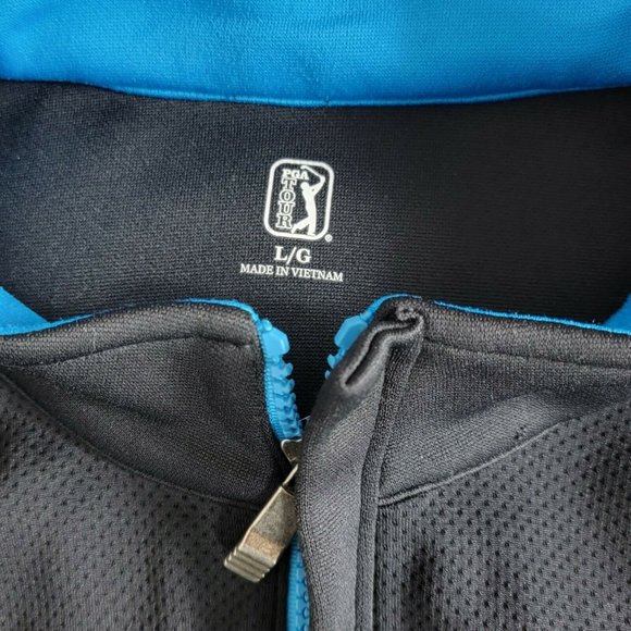 PGA Tour Jacket Mens L Black 1/4 Zip Pullover Athletic Long Sleeve Shirt Sweater - Picture 9 of 10